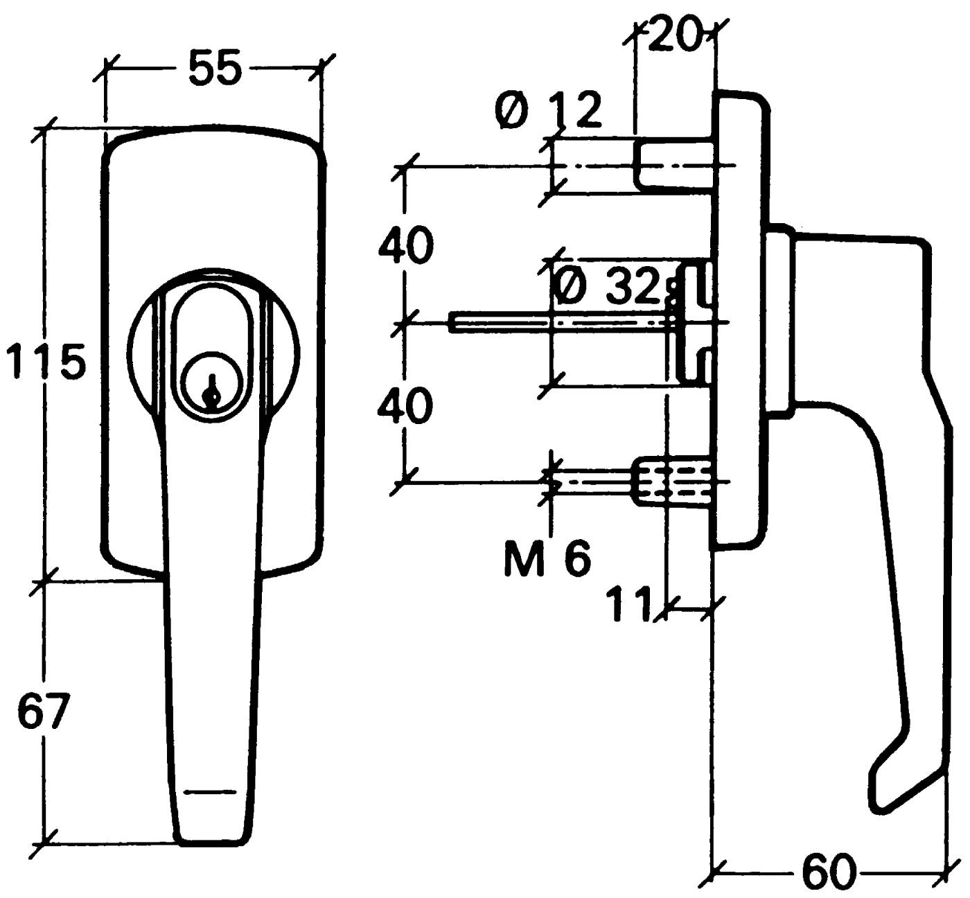 Outer handle Fix 1100, 1105