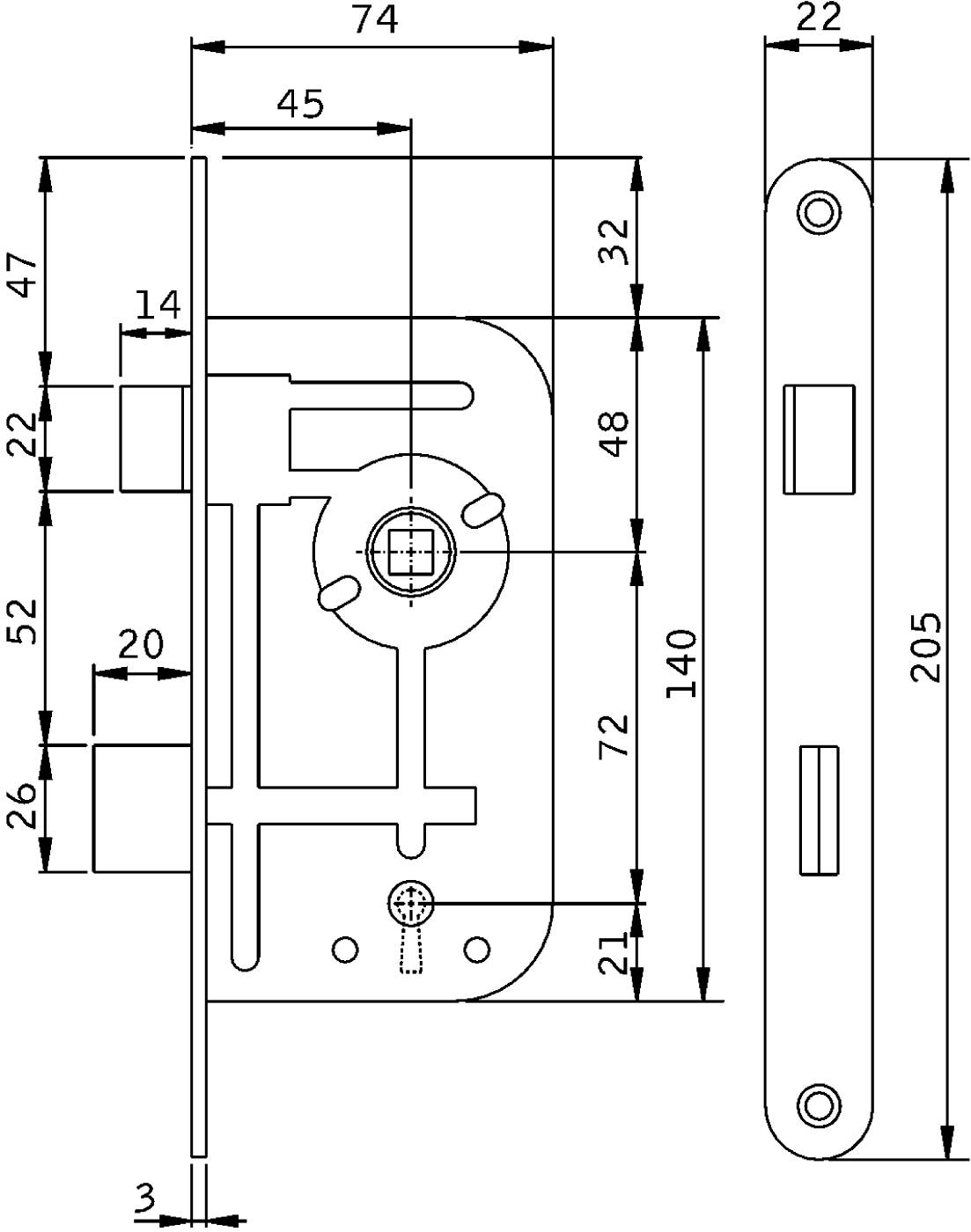 Lock housing FAS 40T