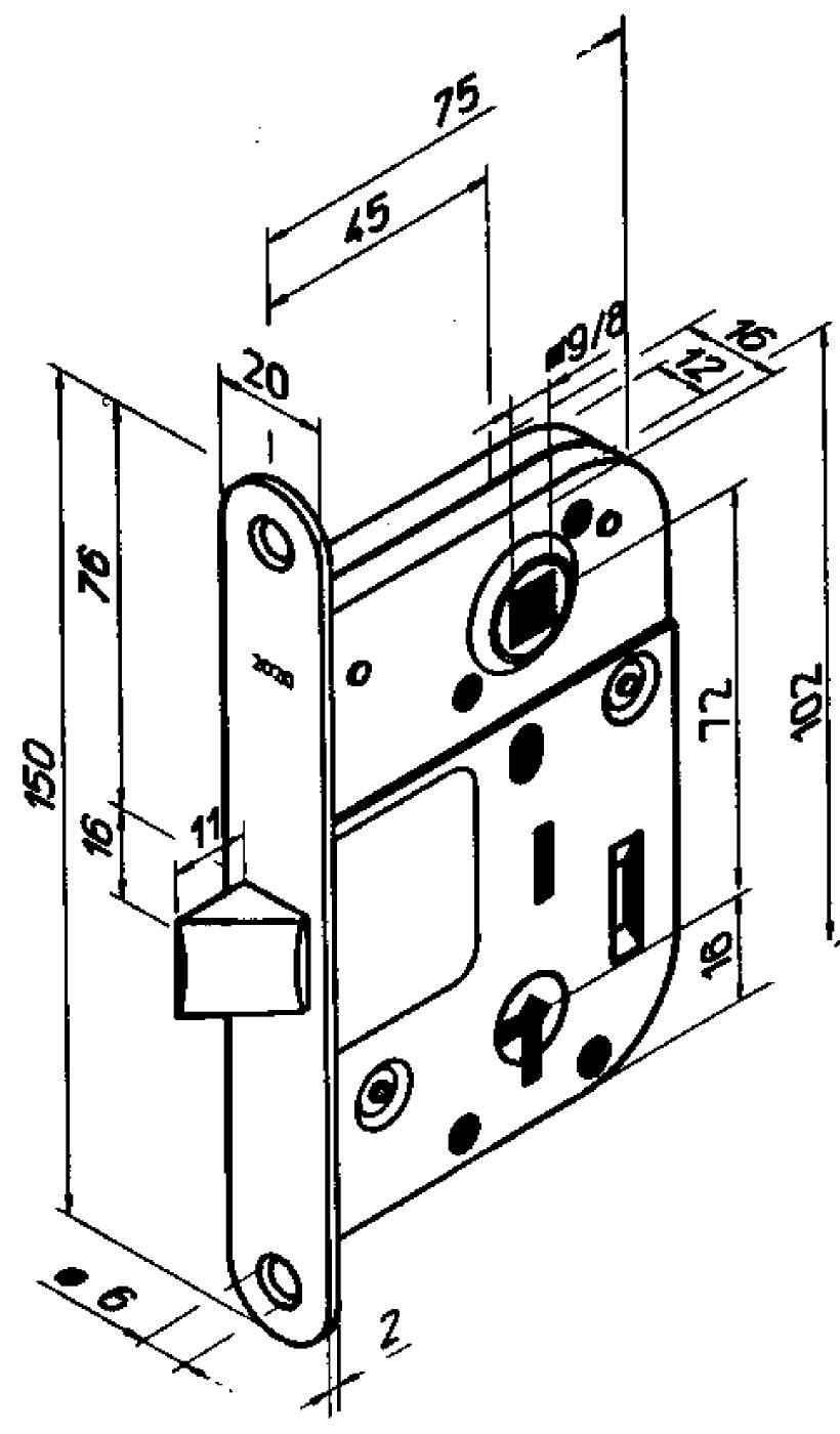 Lock housing FAS 2020 inner door