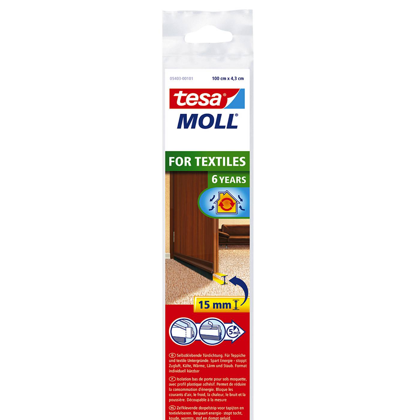Door sealing strip self-adhesive tesa 05403