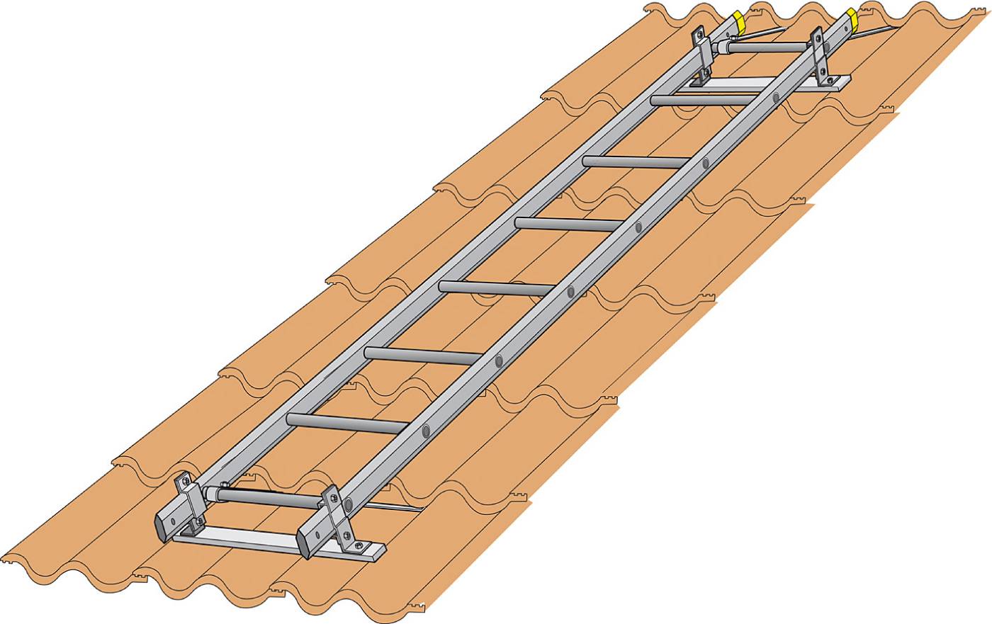 Wall and roof ladder steel W.steps Ladders