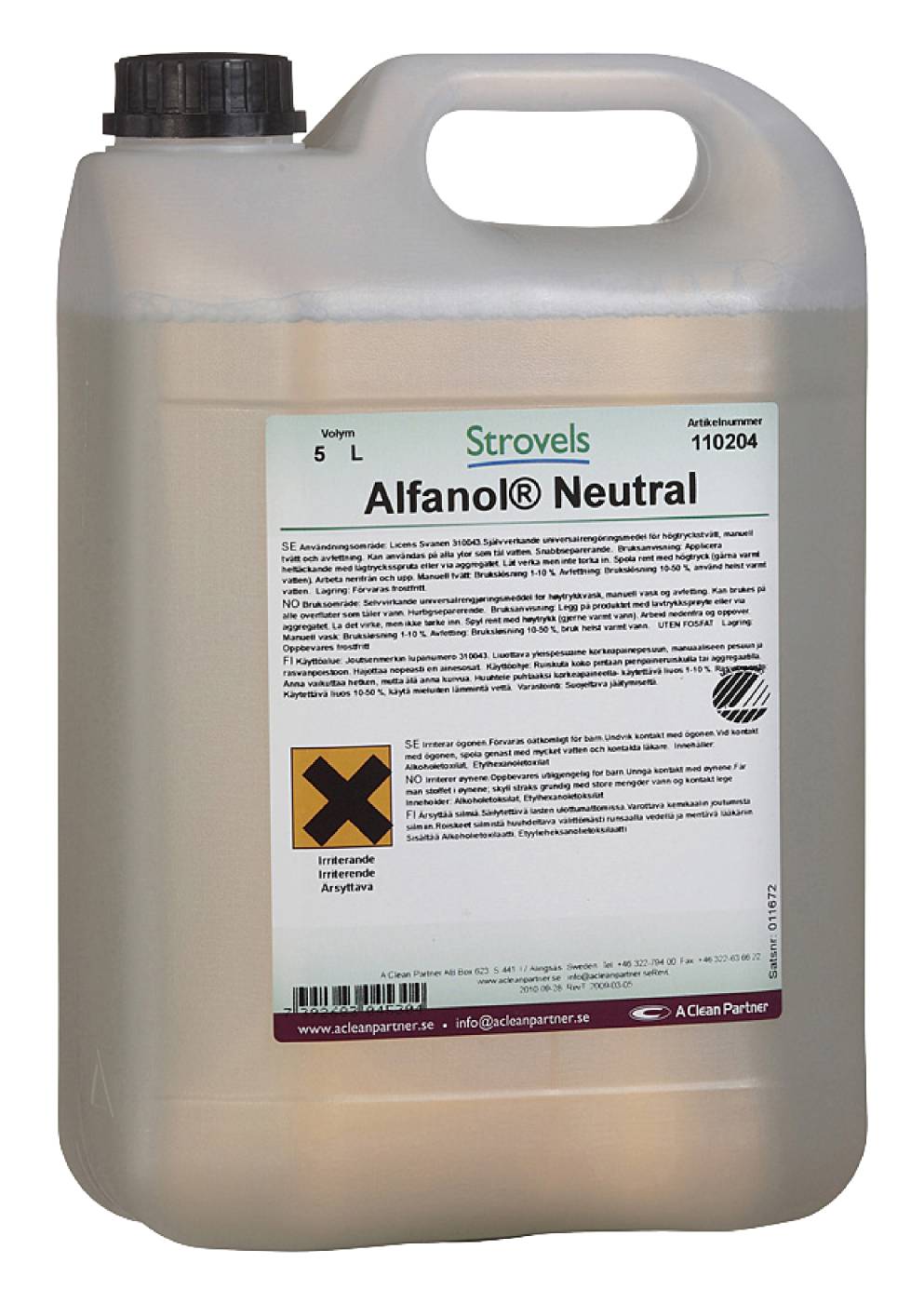 Universal Cleaning Agent Alfanol Neutral Strovels