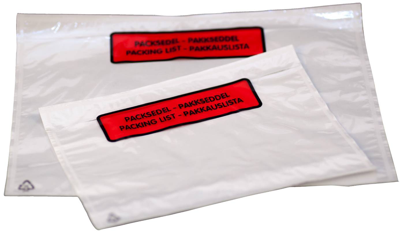 Packing slip envelopes