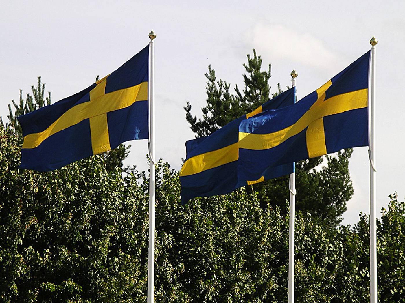 Flaggstång med utvändig linföring