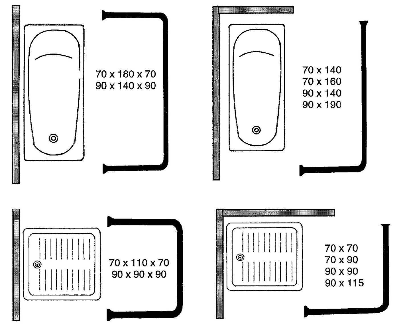 Shower curtain rail Erica combi