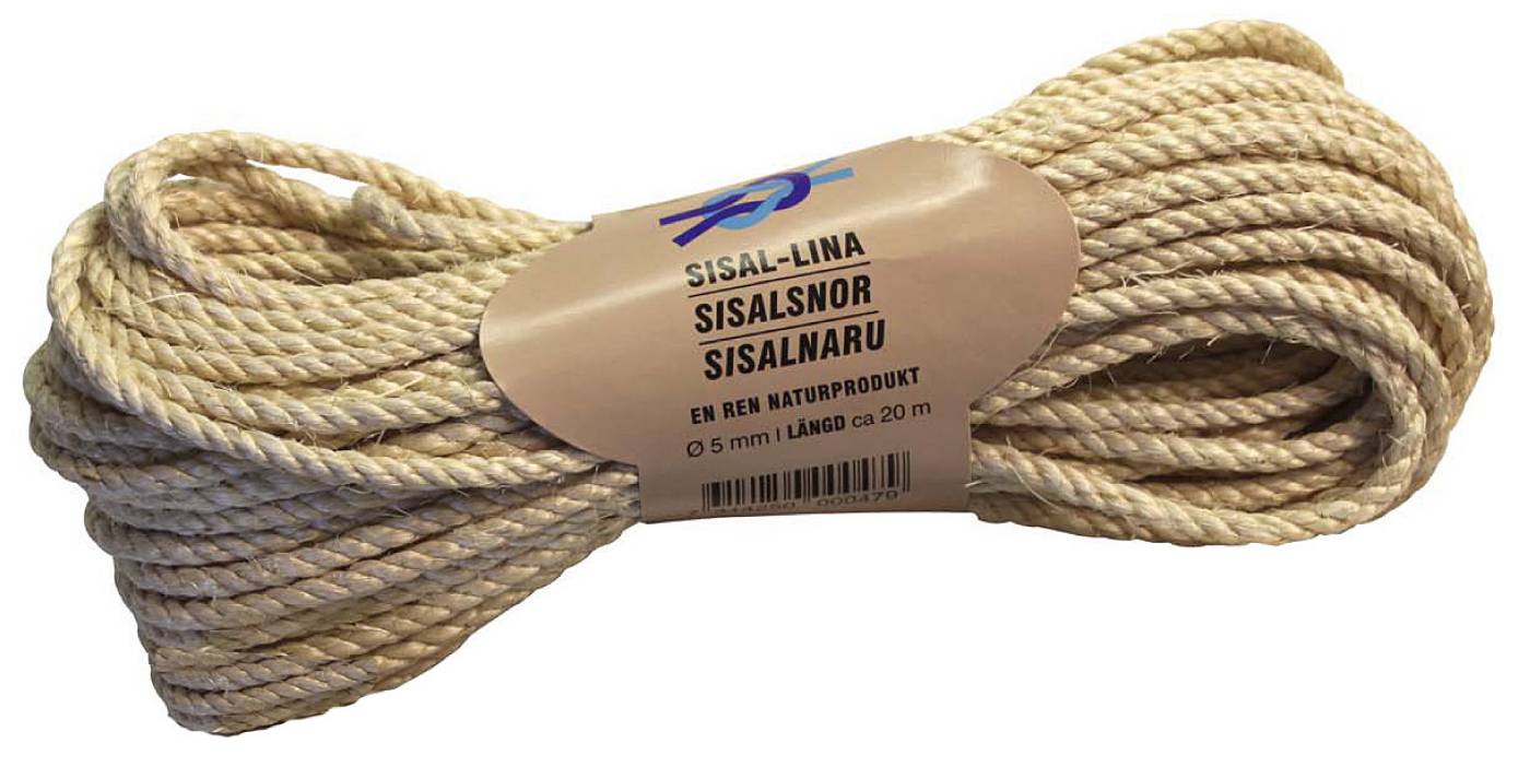 PYYKKINARU SISAL 5,0MMX20M LUONTO