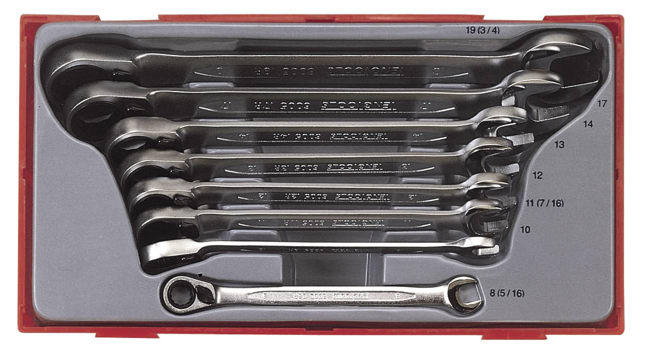 8 pc Combination ring ratchet spanner set Teng Tools TT6508R / TT6508RAF