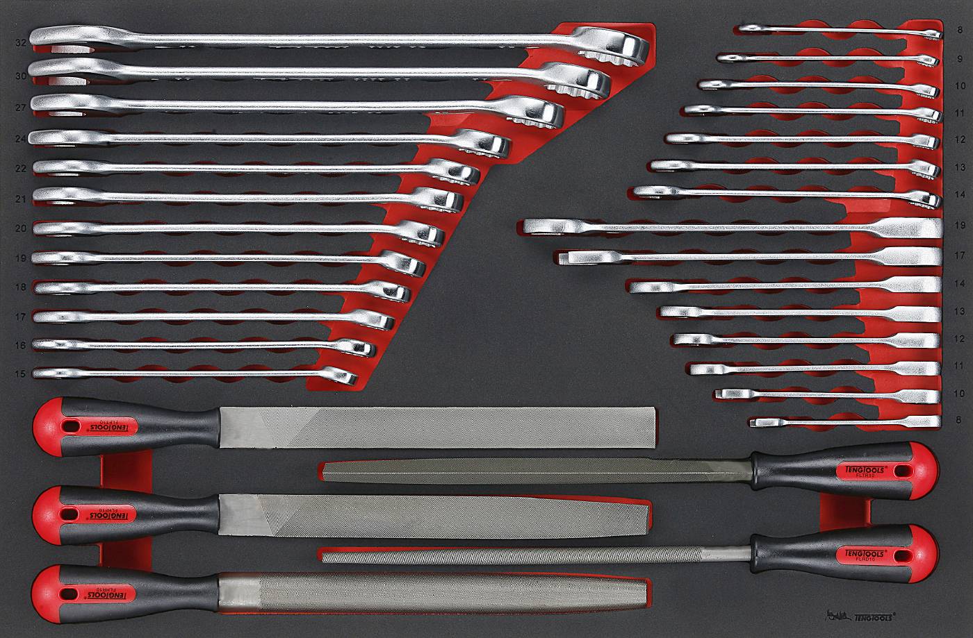 32 deler Nøkkel-/filsett Teng Tools TTEX32
