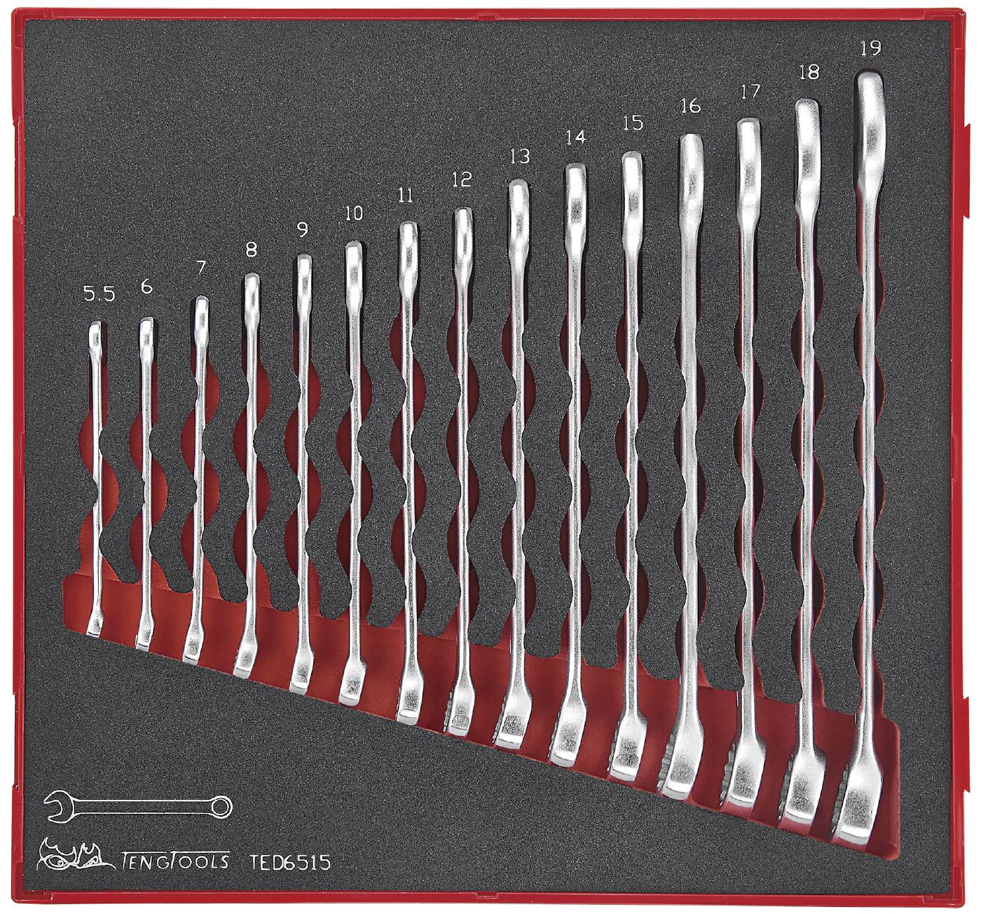 15 piece Combination spanner set. Teng Tools TED6515
