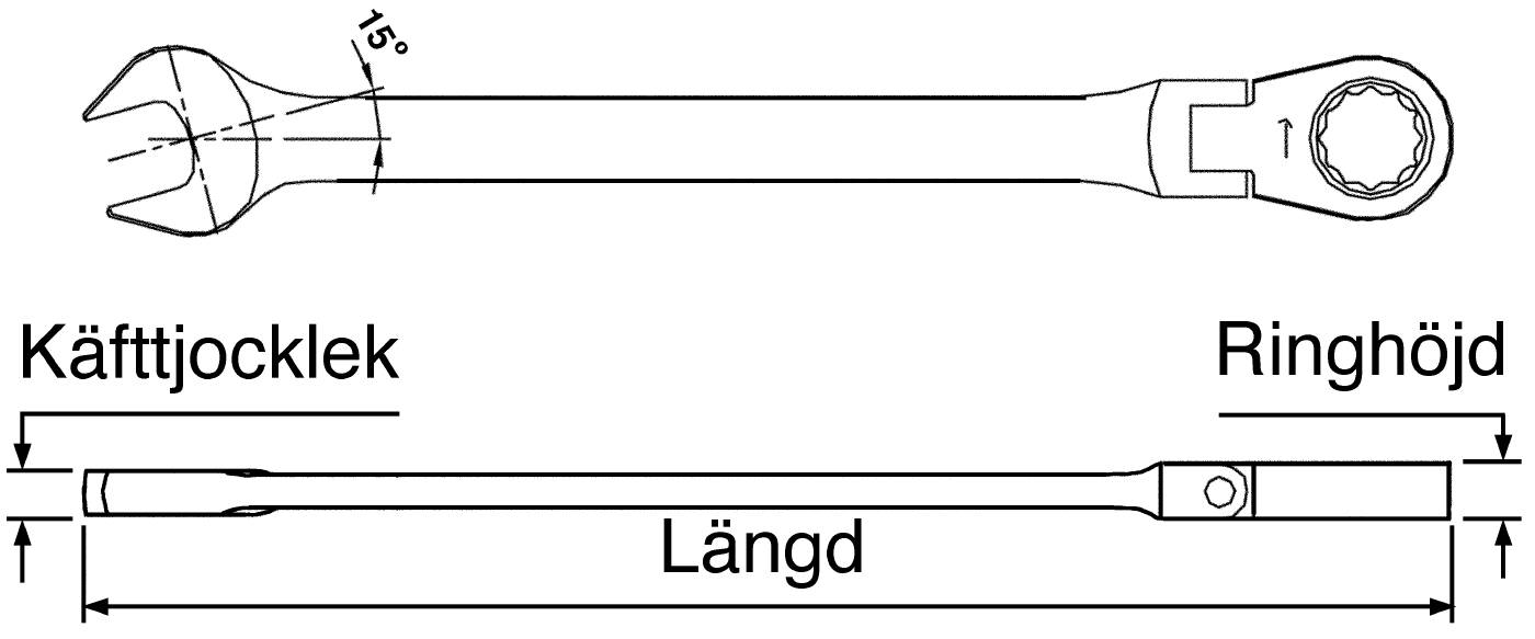 Ledbar U-ringspärrnyckel Teng Tools 6005RF