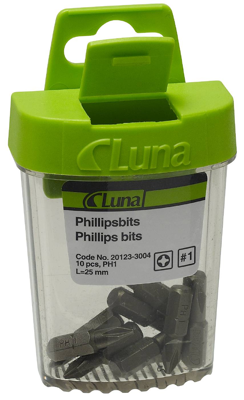Bits for Phillips cross heads 25 mm Luna
