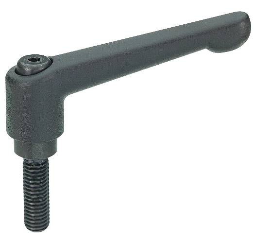 Adjustable locking lever, with threaded tap
