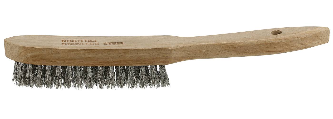Scratch brush stainless wire Osborn with wooden handle
