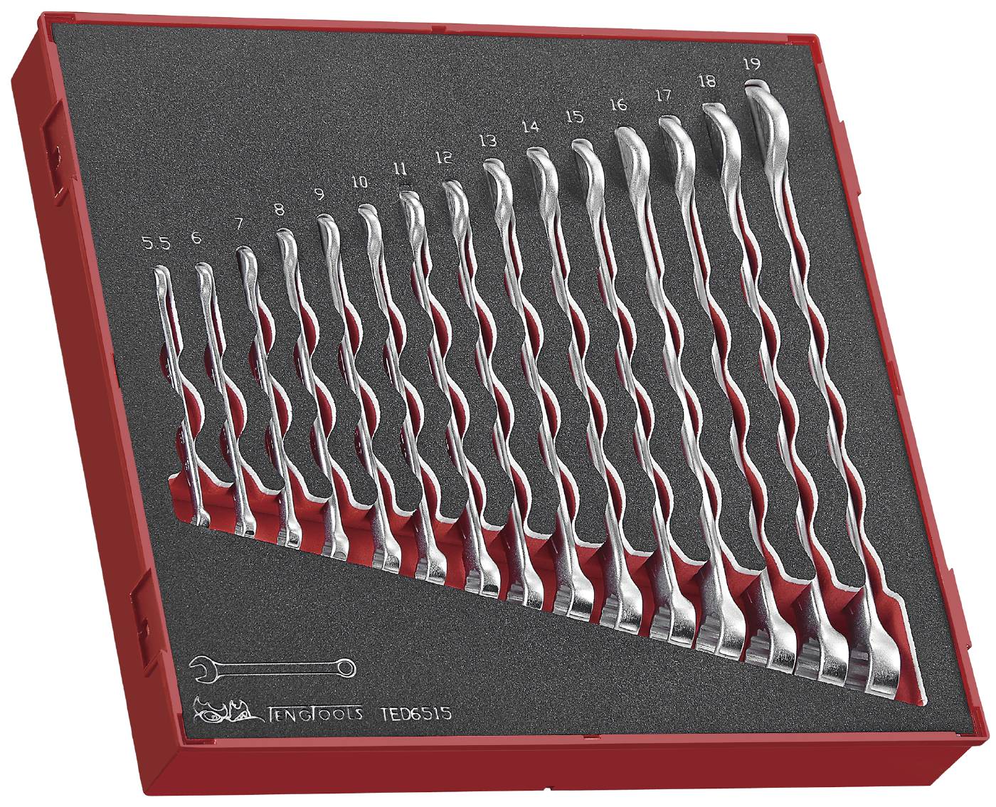 15 piece Combination spanner set. Teng Tools TED6515