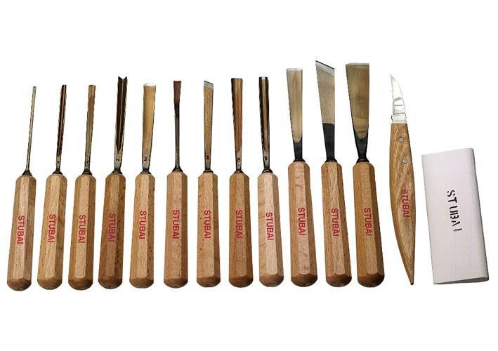 Sculptors chisels in set. Stubai