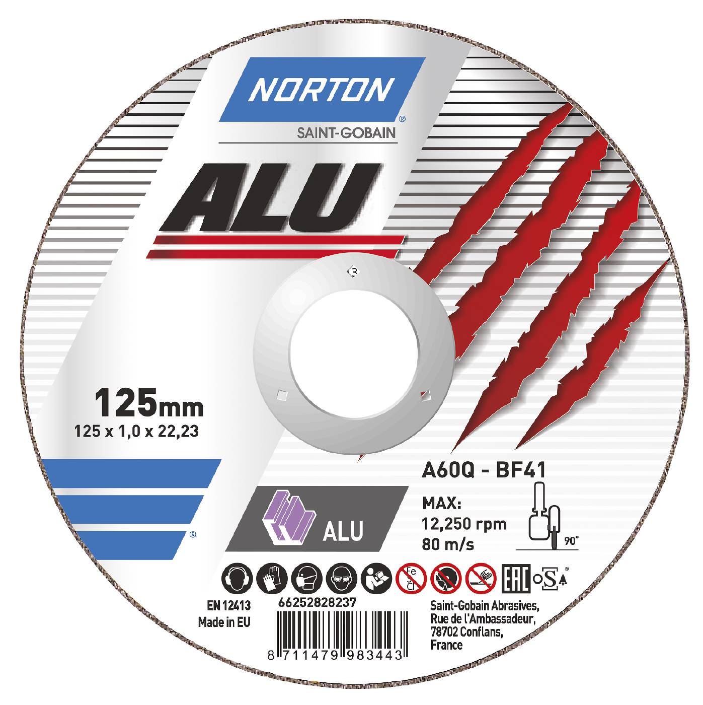 Cut-off wheel for aluminium Norton Alu