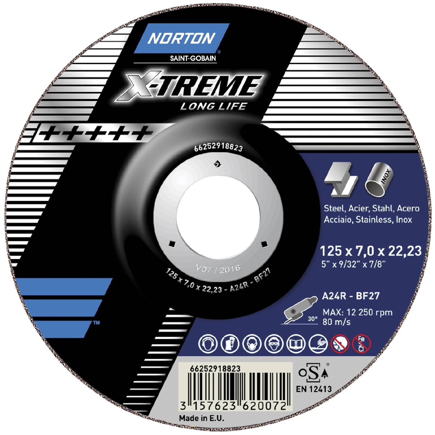 Depressed centre wheel for angle grinders Norton X-Treme Life/Comfort