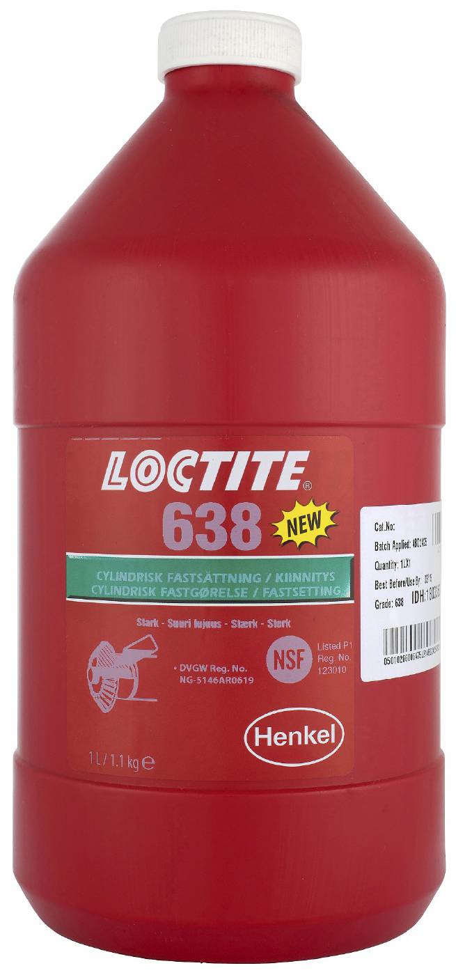 Cylindrisk fastsättning , höghållfast Loctite 638