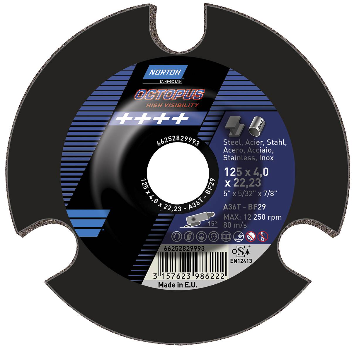 Depressed centre wheel for angle grinders Norton Octopus