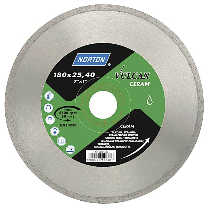 Diamond cut-off blade 125×22/230×22 Norton Vulcan Ceram