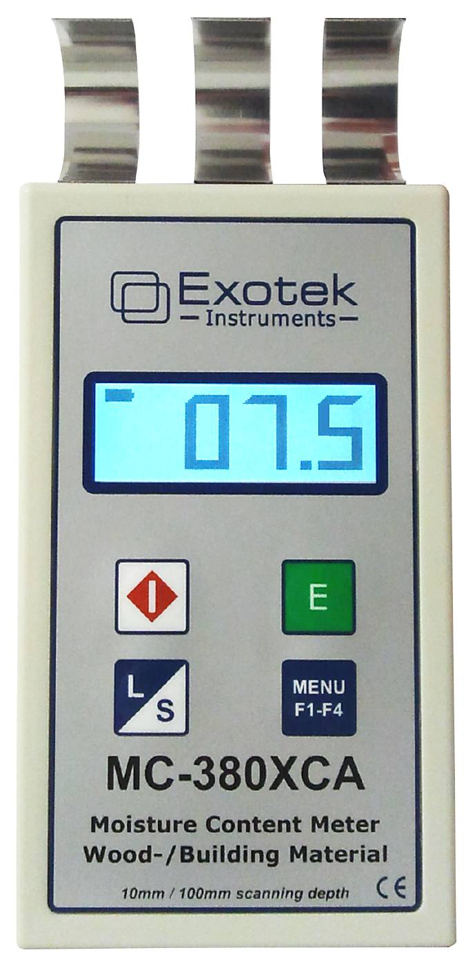 Moisture meter for wood, building material (non destructive) Exotek MC-380XCA / MC-160SA