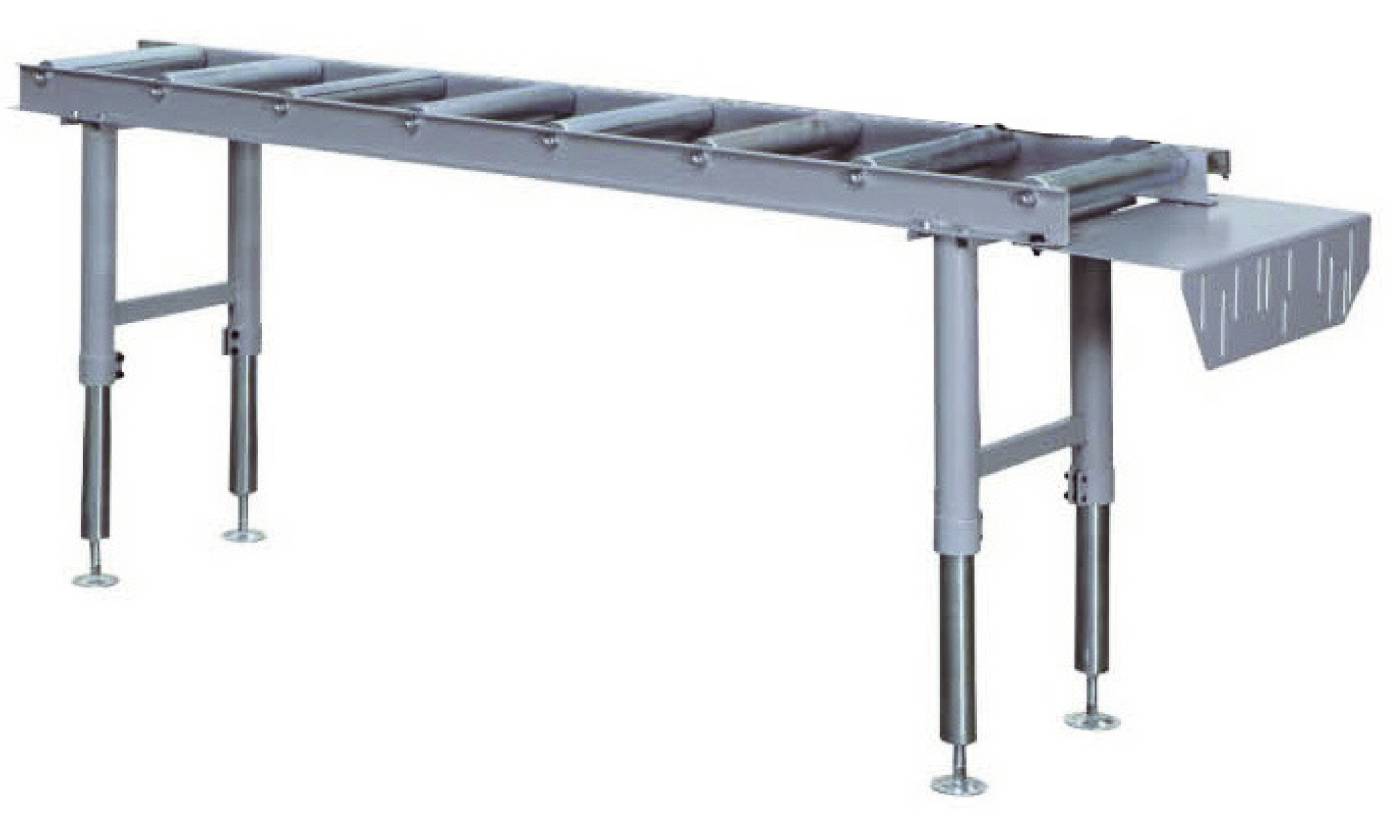 Roller conveyor for cold bandsaw and cutting machine