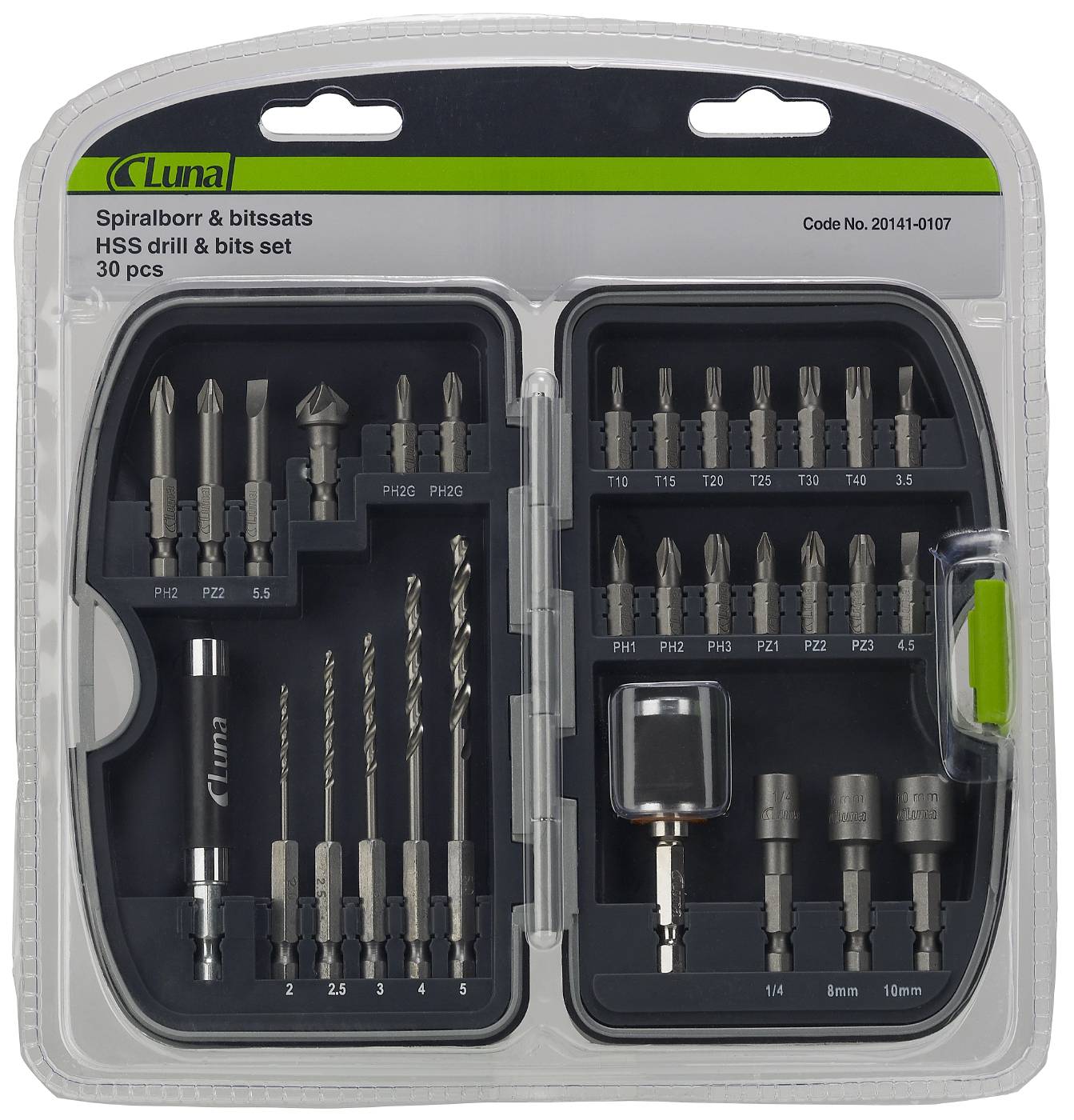 Bit and drill set with 30 pieces Luna