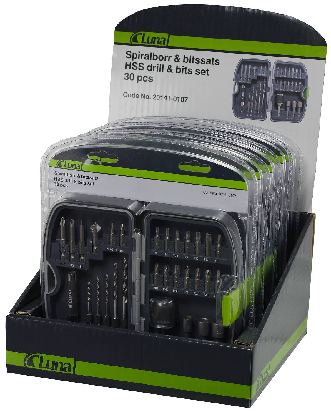 Bit and drill set with 30 pieces Luna