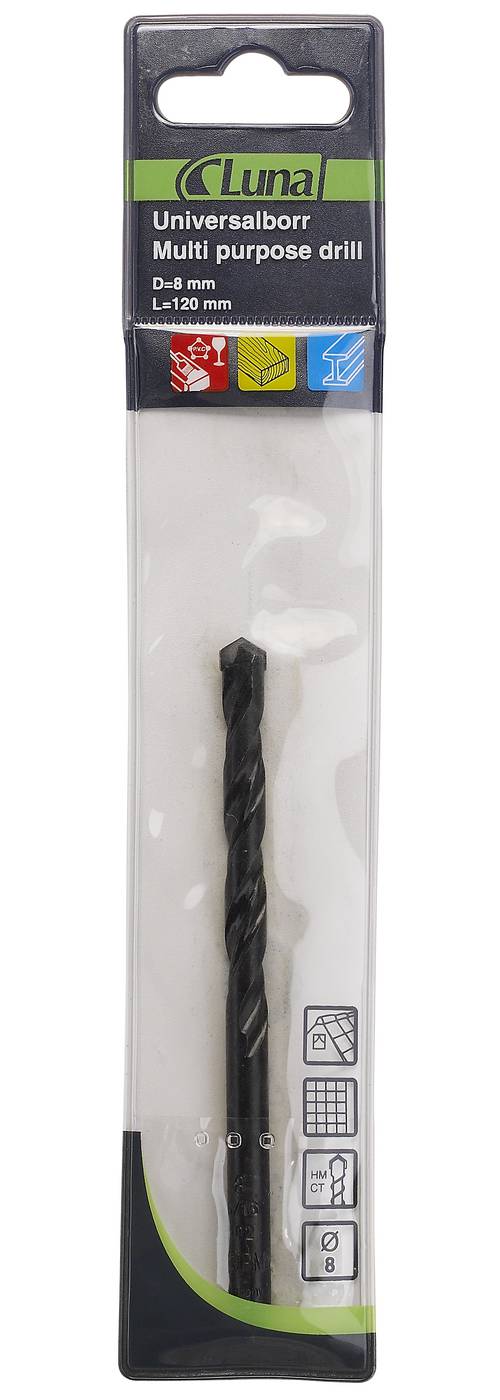 Universal drill with tungsten carbide tip Luna