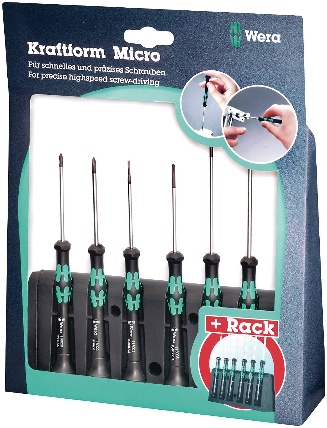 Finmekanikertrekkere - sett Wera Micro 2035/6 A