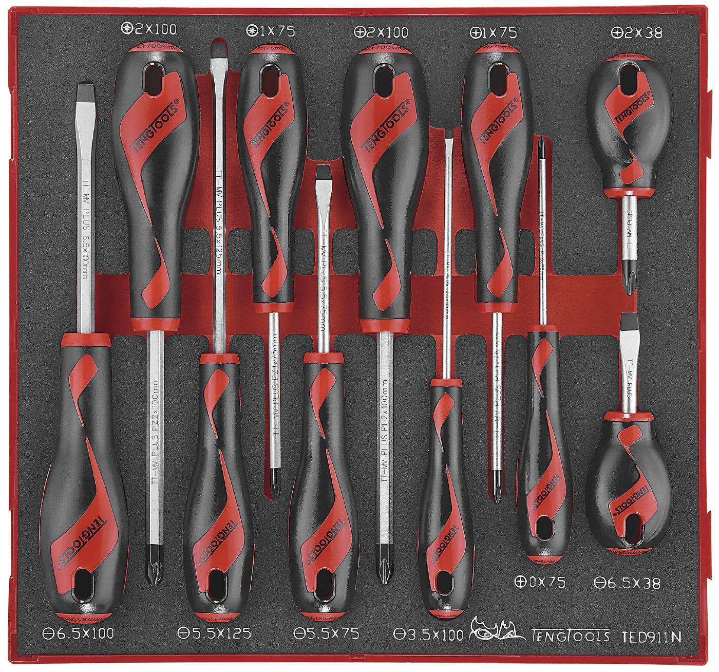 11 piece Screwdriver set. Teng Tools TED911N