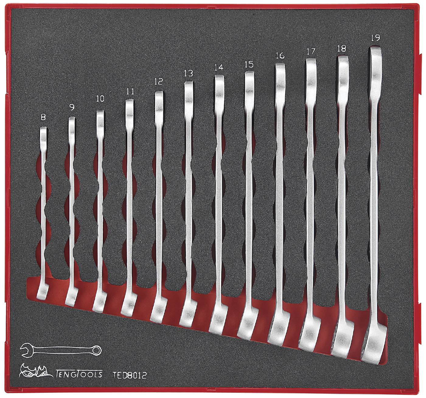 12 piece Combination spanner set. Teng Tools TED8012