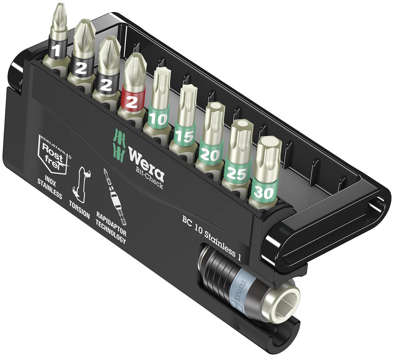Bitskassett - med rostfria bits Wera BC 10/9 SB