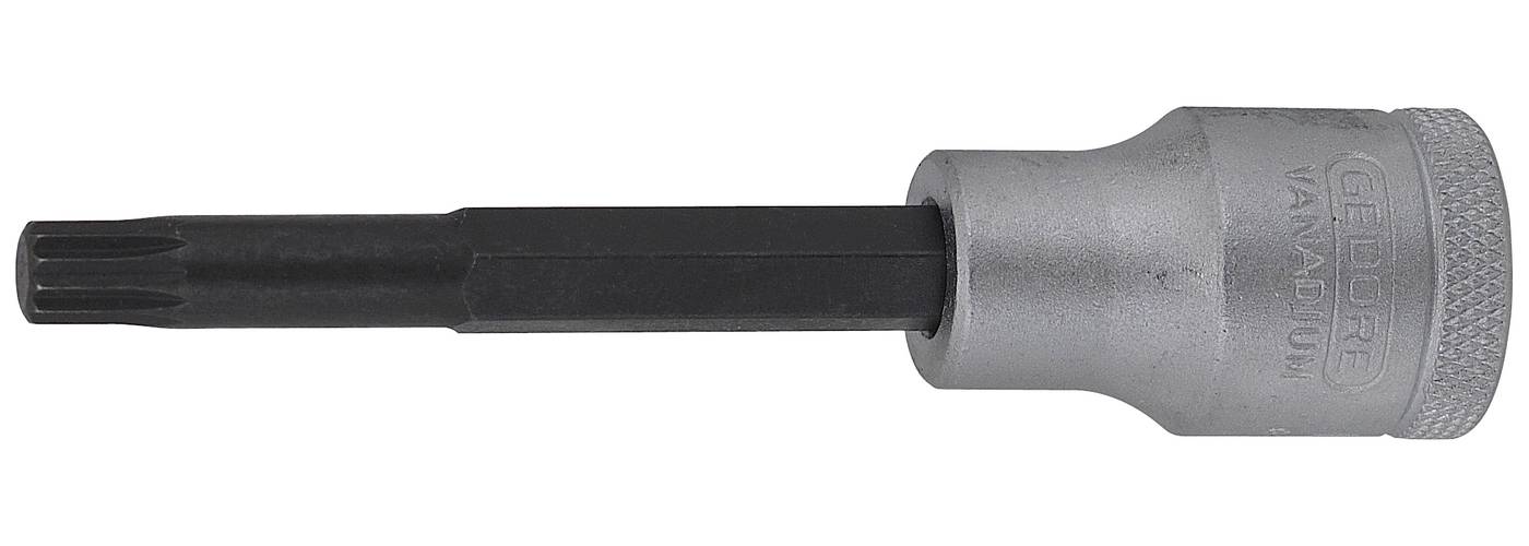 Lång tolvtandshylsa. Med 1/2" fyrkantsfäste. Gedore INX 19L