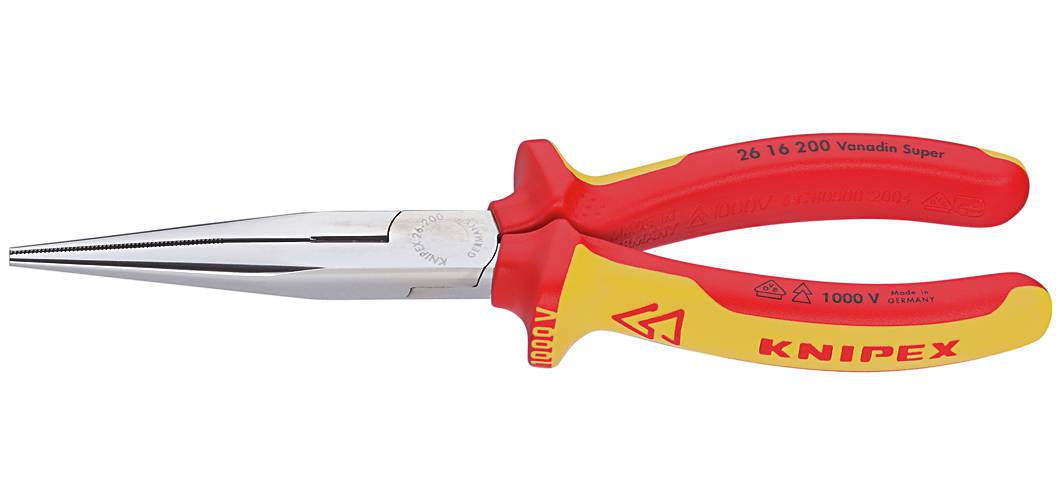 Flat nose pliers with side cutters 1000-volt Knipex 2616 200IEC