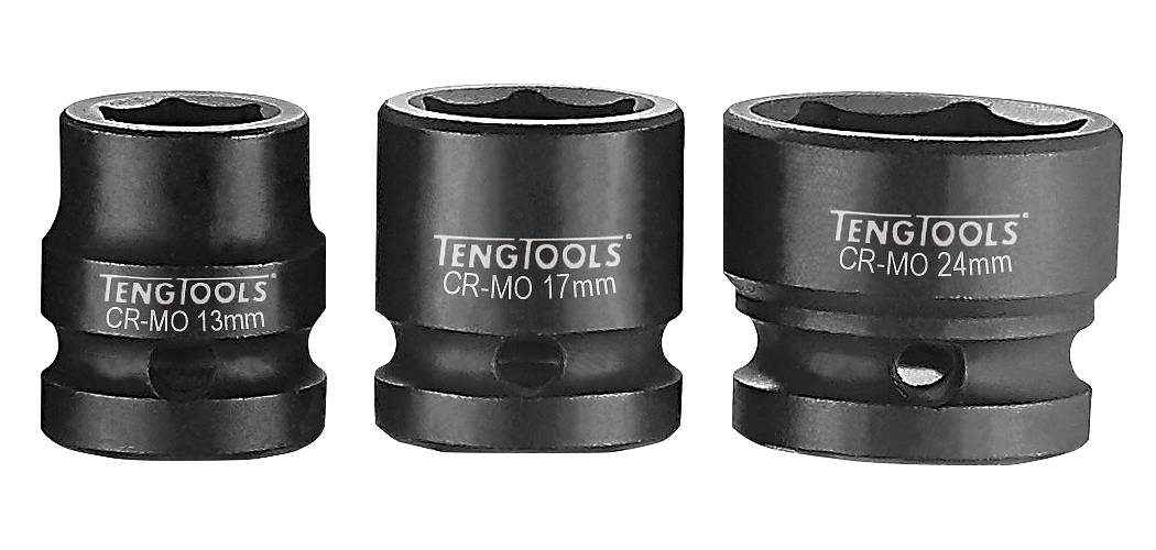 Krafttop. Med 1/2" firkantfatning. Teng Tools 920710-C / 920724-C