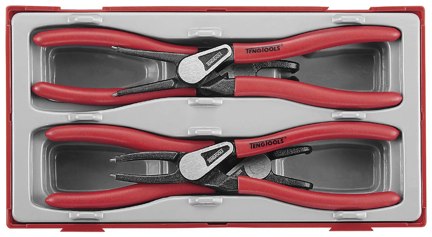 4-osainen lukkorengaspihtisarja sisä- ja ulkopuolisille lukkorenkaille Teng Tools TT474-7E