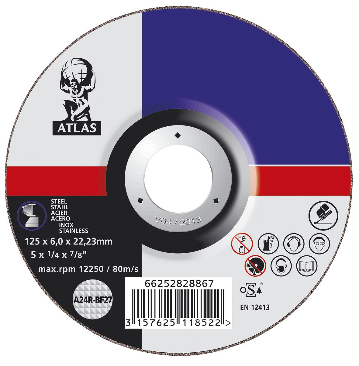 Depressed centre wheel for angle grinders Atlas