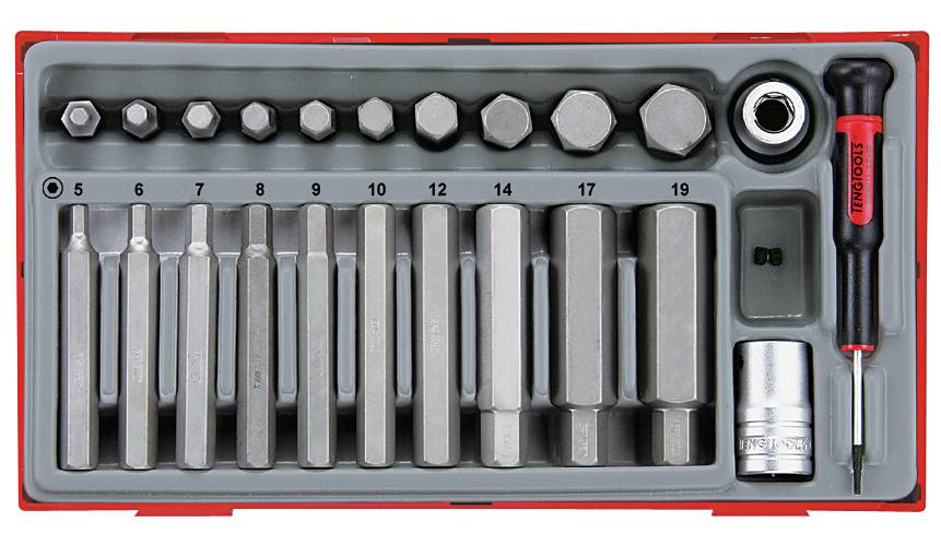 23 delars Insexhylssats. Med 1/2" fyrkantsfäste Teng Tools TTHEX23