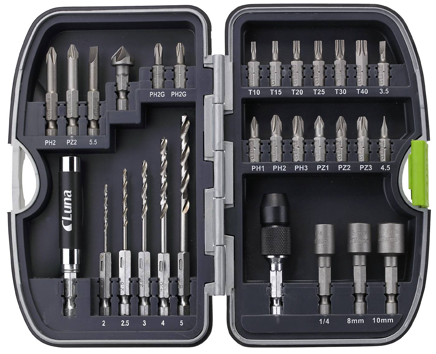 Bit and drill set with 30 pieces Luna
