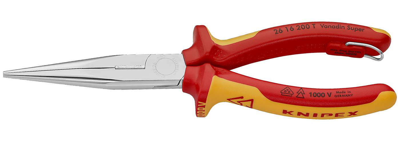 Flat nose pliers with side cutters 1000 volt. Knipex 2616