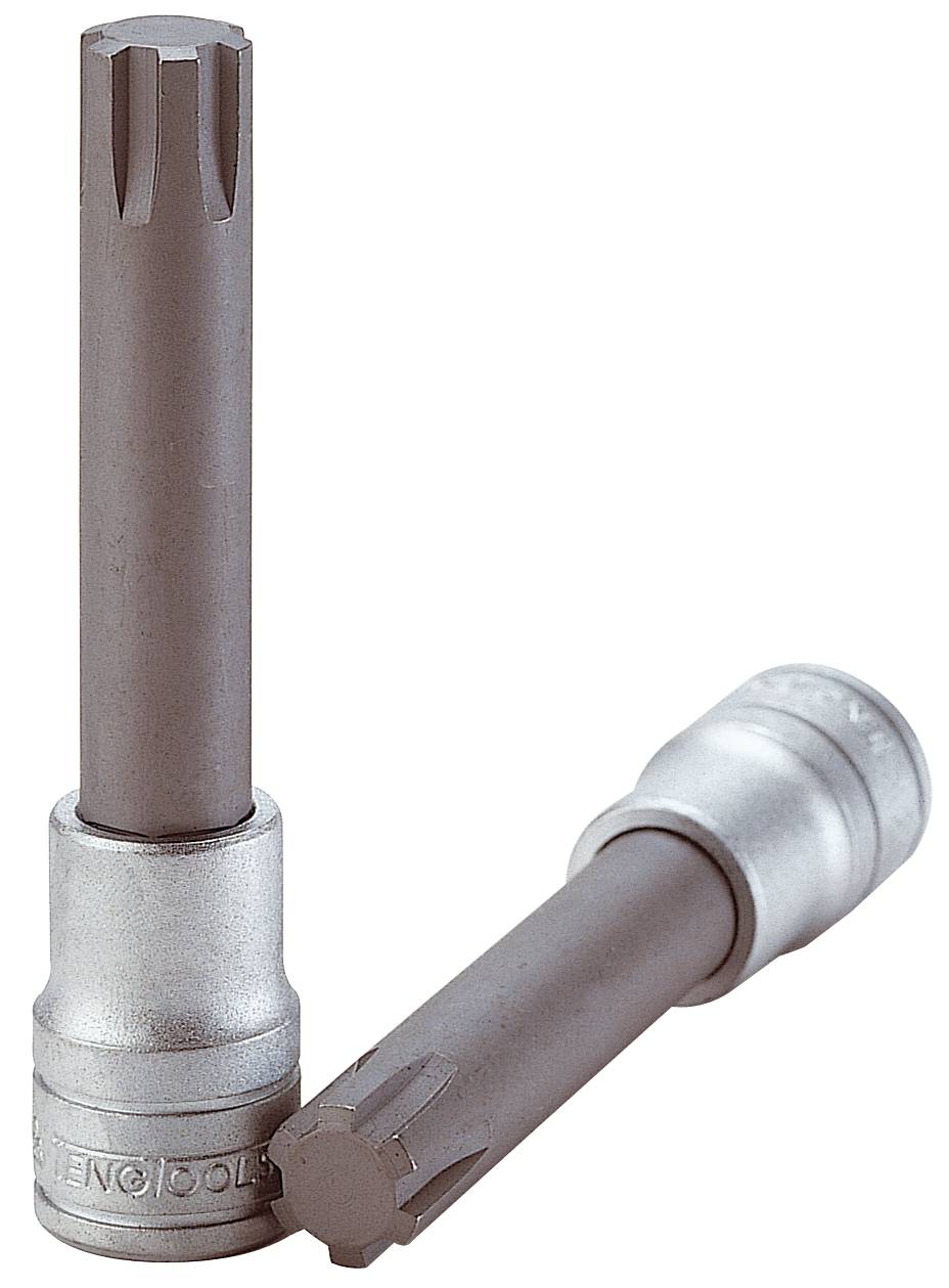 Ribe-topbits med 1/2" firkantfatning. Teng Tools M122704-C / M122713-C