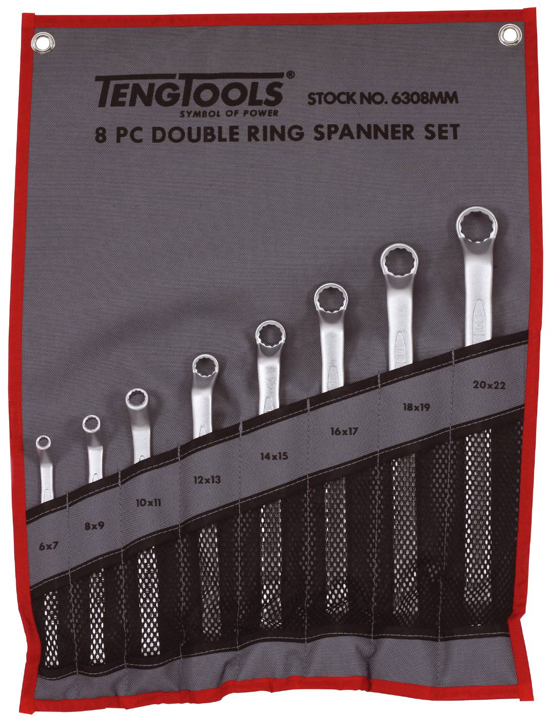Double ring spanner set Teng Tools 6308MM