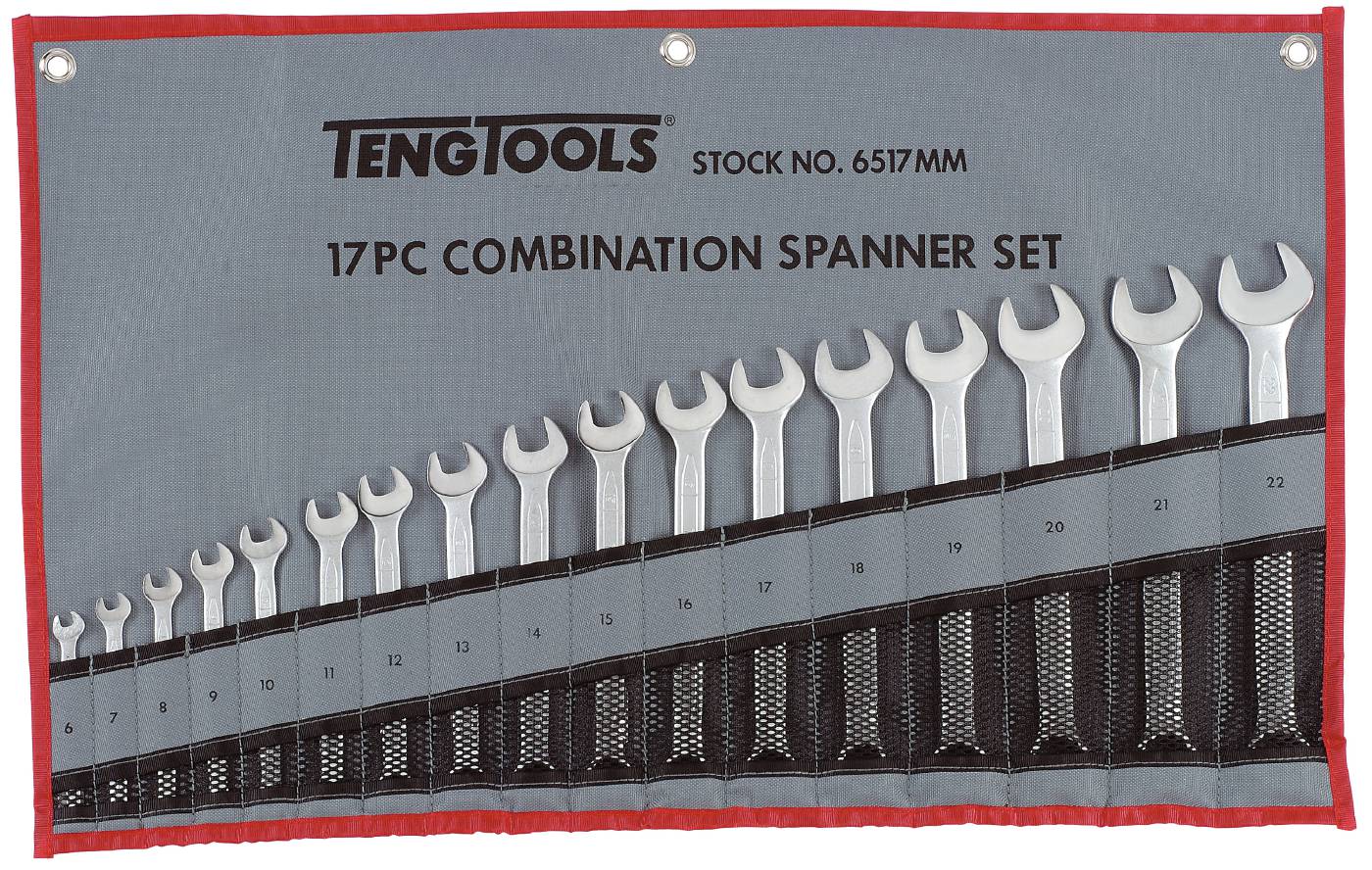 Ring-gaffelnøgler i sæt Teng Tools 6517MM