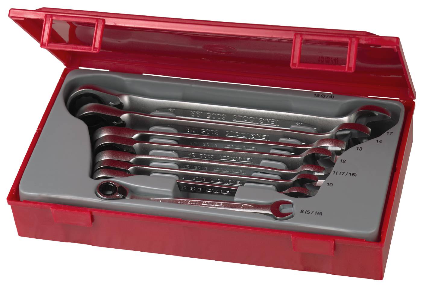 8 pc Combination ring ratchet spanner set Teng Tools TT6508R / TT6508RAF