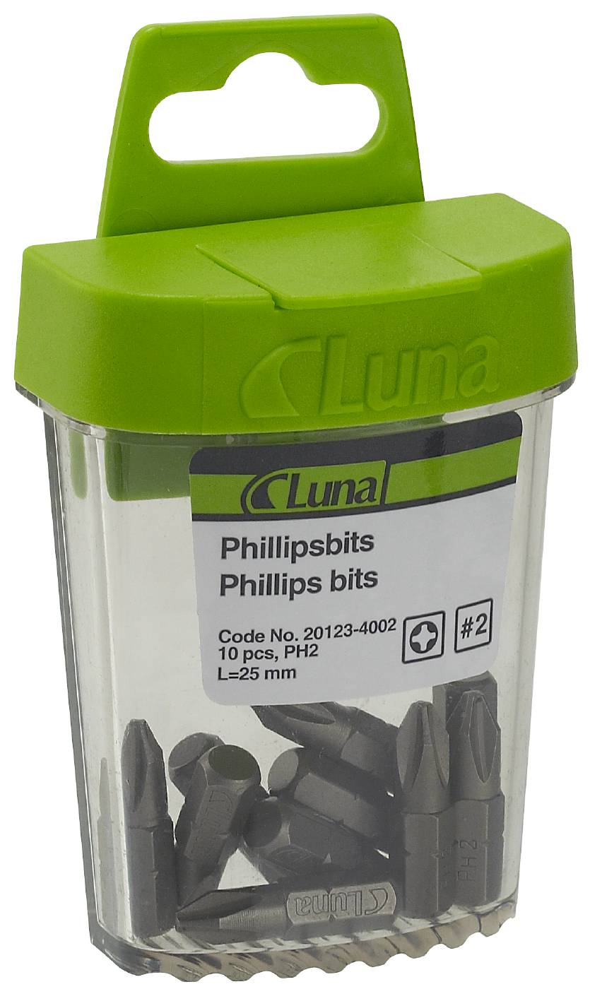 Bits for Phillips cross heads 25 mm Luna