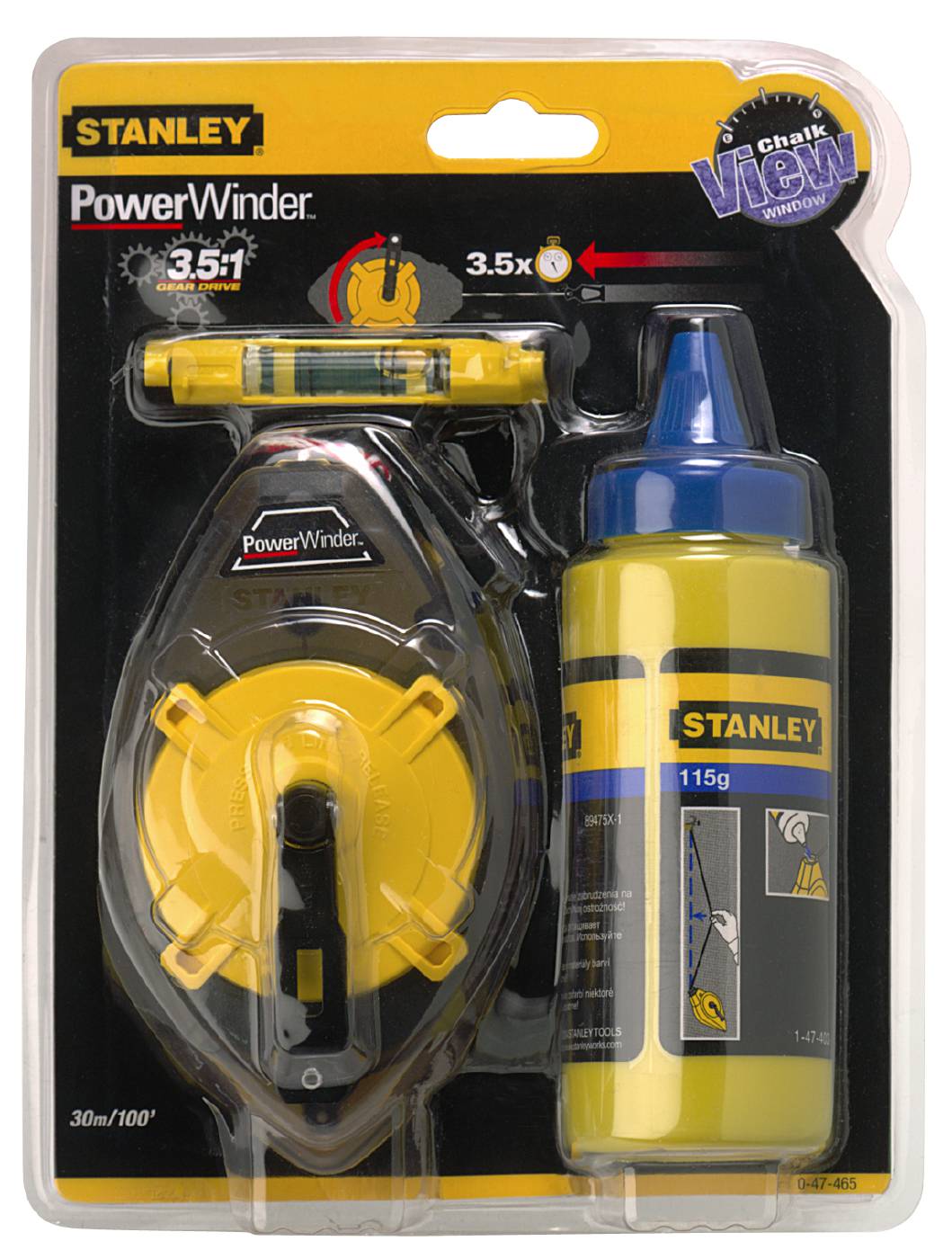 Chalking line Stanley PowerWinder 0-47-460 / 0-47-465