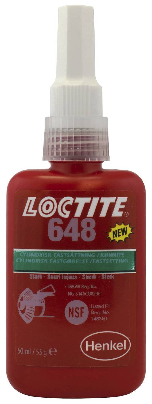 Cylindrisk fastsättning , höghållfast Loctite 648
