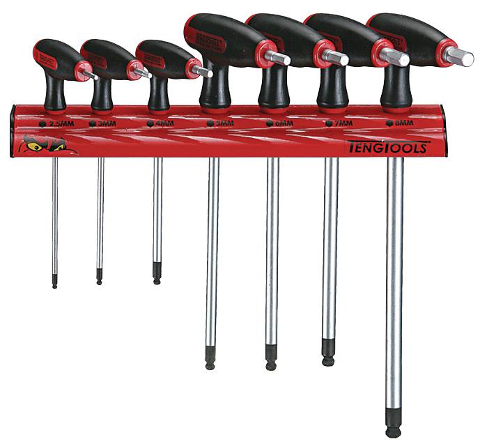 Sekskantnøgle sæt med vægholder Teng Tools WRHEX07 / WRHEX07AF